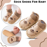 Soft and Stretchy Cotton Sock Shoes for Baby (Khaki)